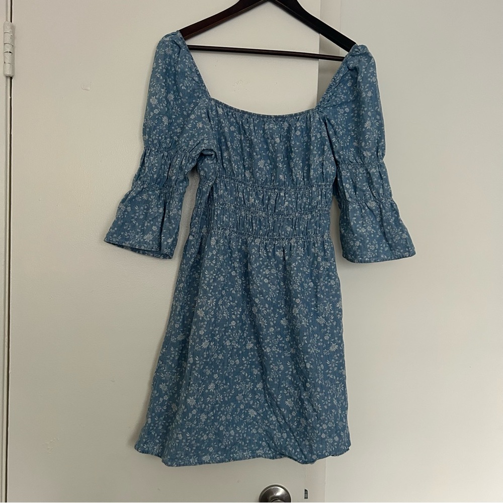 Blue Floral Women's Dress